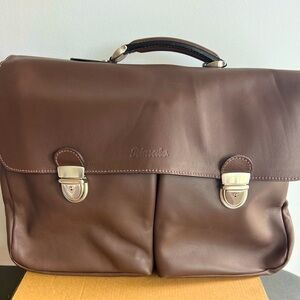 Genuine Leather  oversized  Briefcase   Messenger laptop bag Made in Ita…
